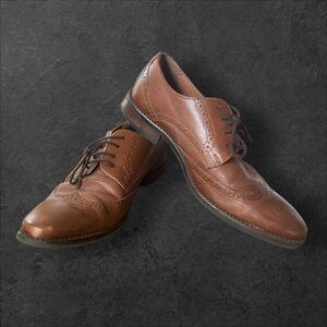 Venturini Brown Leather Dress Shoes - Men's US Size 7
